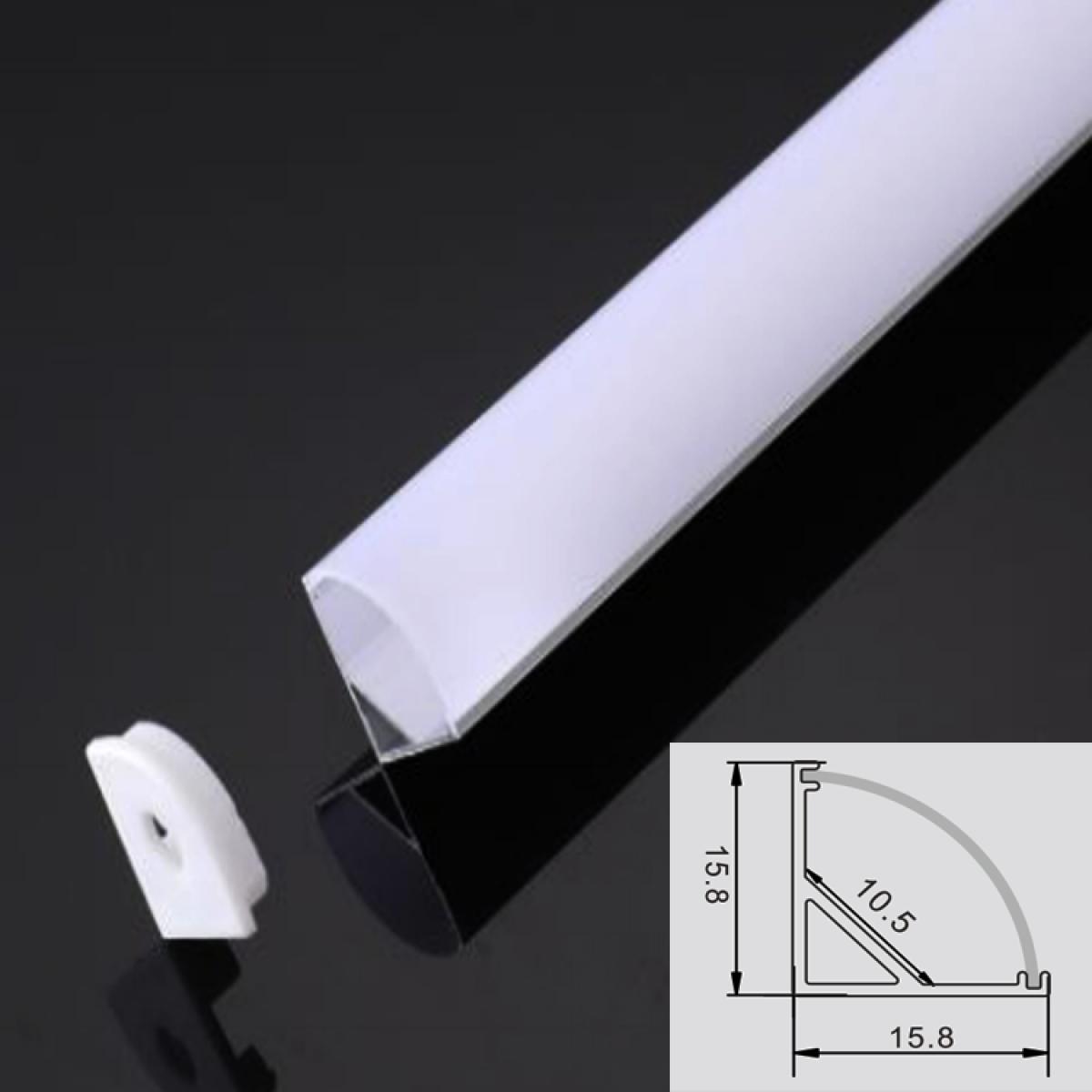 TXN-006A LX16x16MM Corner Mounted 45 Degrees Angled 16X16Mm Led Aluminum Strip Profile Corner Mounting Profile Led Strip Light Aluminum Profile