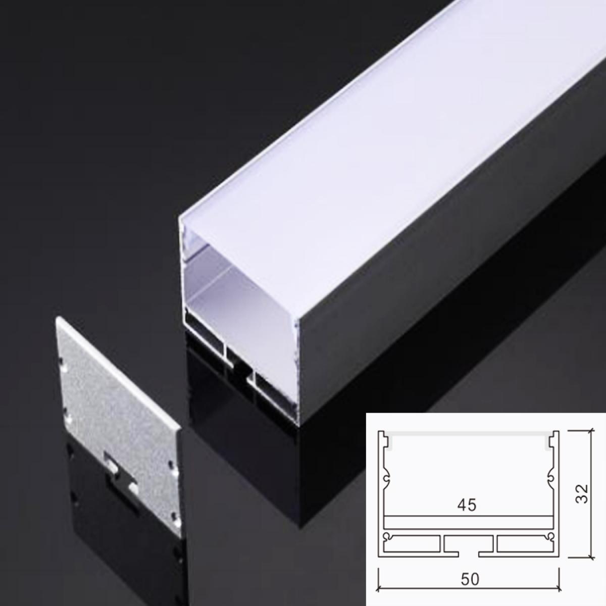 TXN-5032 LX50X32MM Aluminium Led Heat Sink Profile For Led Light Bar With End Caps Ceiling Mount