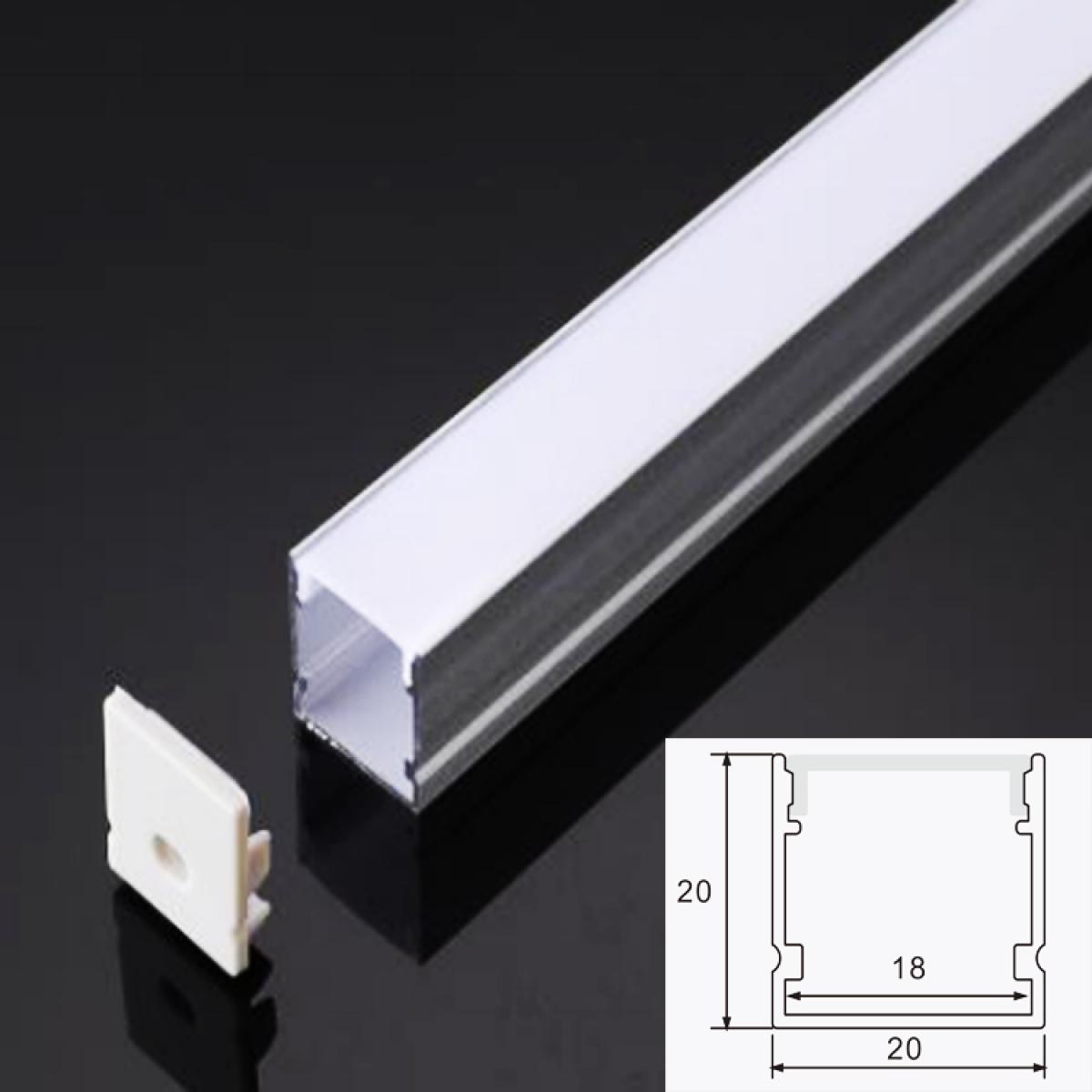 TXN-2020 LX20X20MM U Shape Linear Aluminum Light Extruded Aluminum Profile For Pendant Mount Led Aluminum Profile Channel, Led Aluminum Profile For Strip Light 