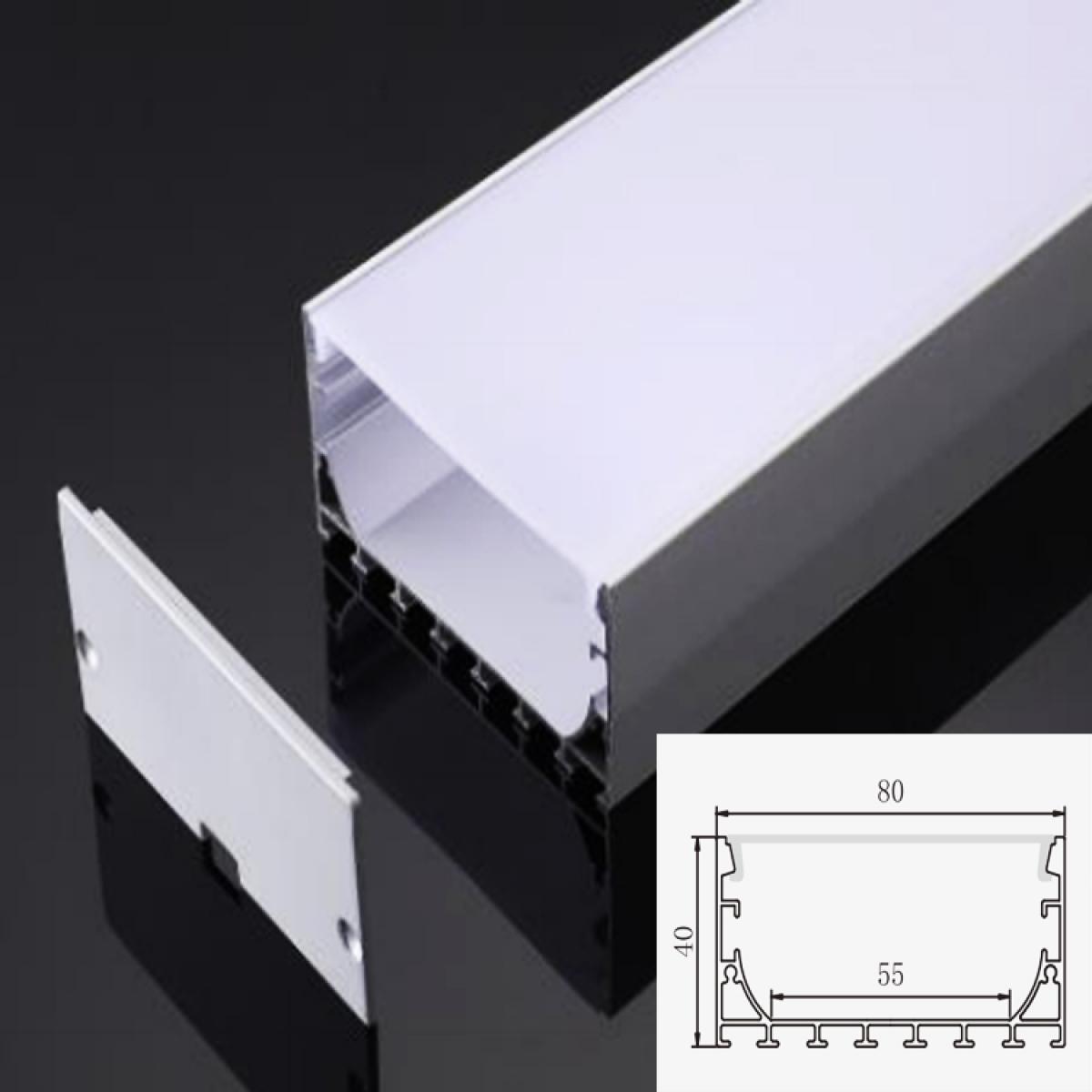 TXN-M80 LX80X40MM China Led Light Bar Extrusion Aluminum Profile Section Product Line, Aluminum Channel