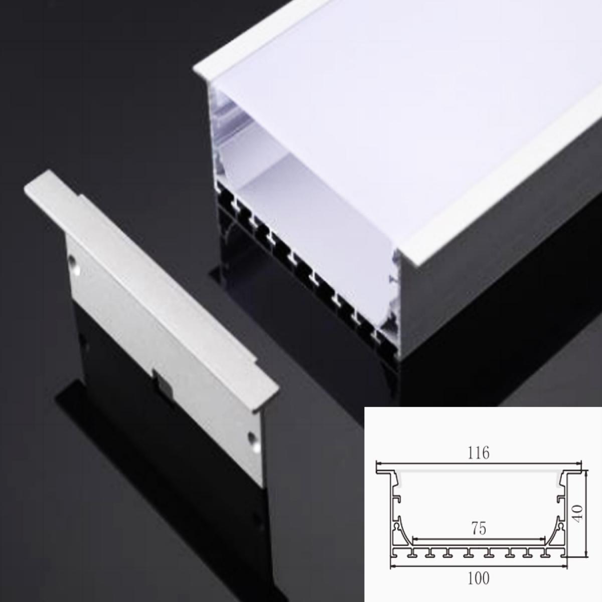 TXN-A100 LX116X40MM High Quality Aluminum Extruded Light LED Profile, Led Pc Profile