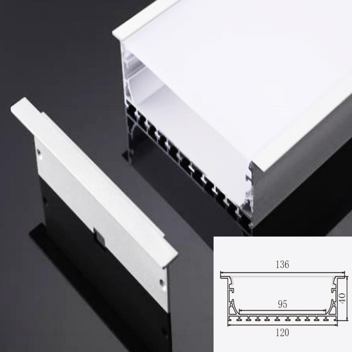 TXN-A120 LX136X40MM Silver Anodized Long Fin Extruded Aluminium Profile, Aluminium Corner Profile With End Caps