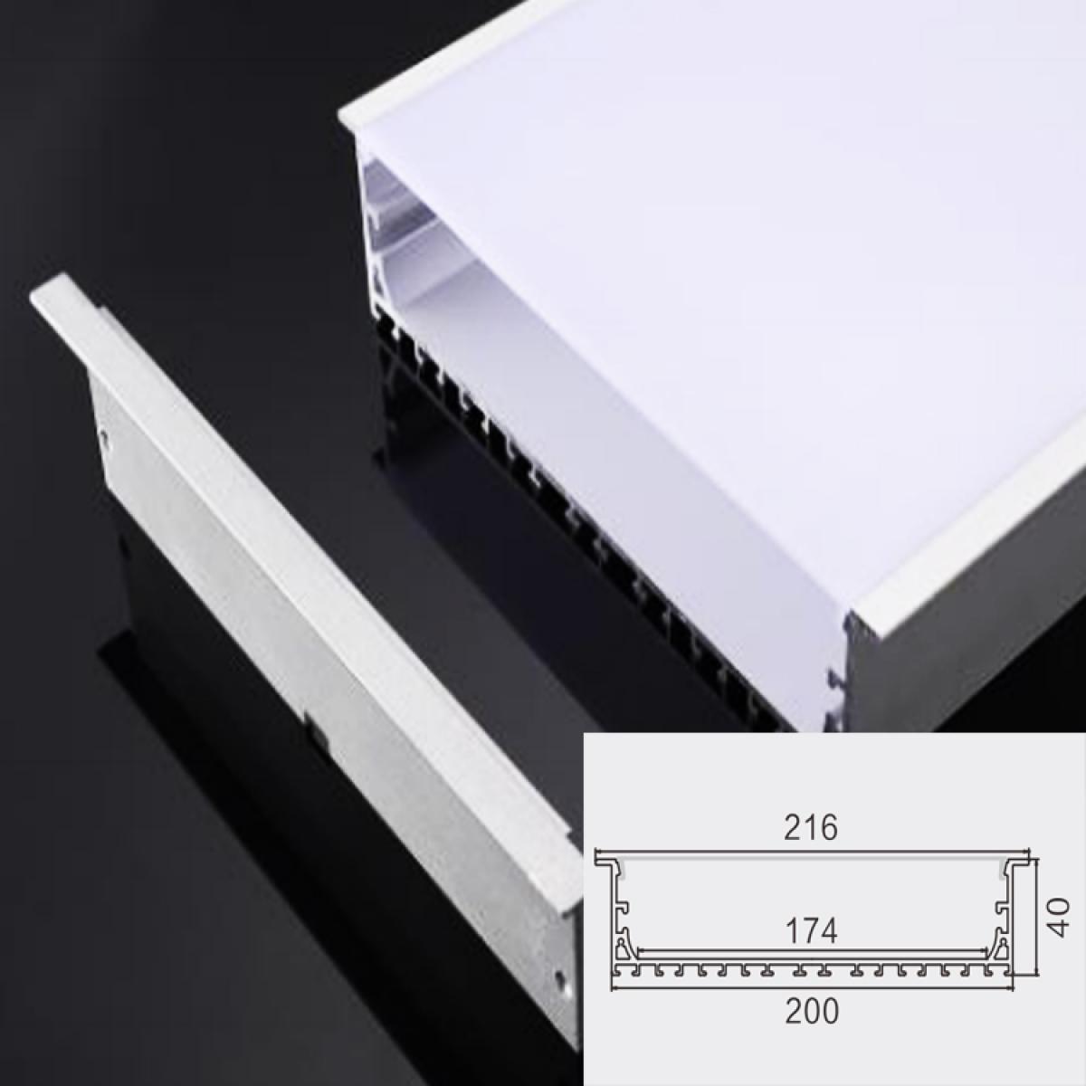 TXN-A200 LX216X40MM Led Profile Aluminium Profile For Led Strips, Aluminum Led Channel Controller, Aluminium Led Lighting Profile