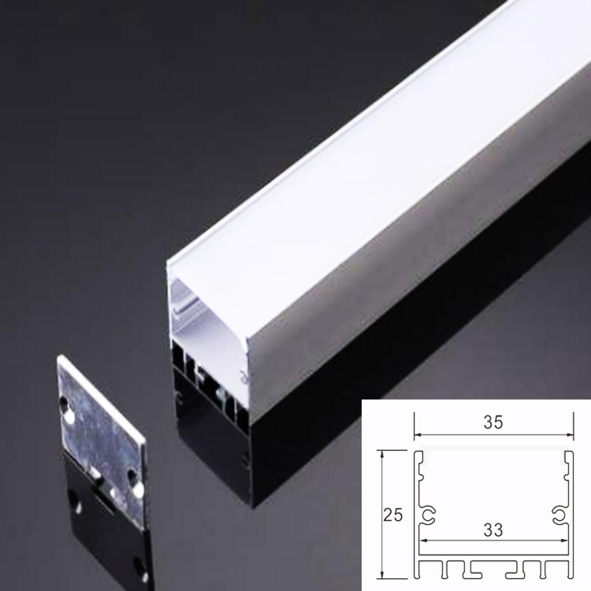 TXN-3525 LX35X25MM Surface Mounted Led Light Aluminium Profile For Led Strips Diffuser, Led Extruded Aluminium Channel