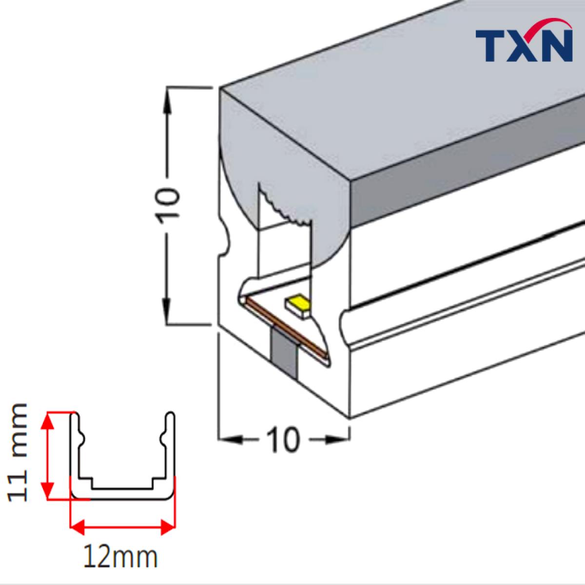 TXN-1010-3S Three Top Lighting Silicone Profile Led Neon Light From Shenzhen TXN LED Lighting