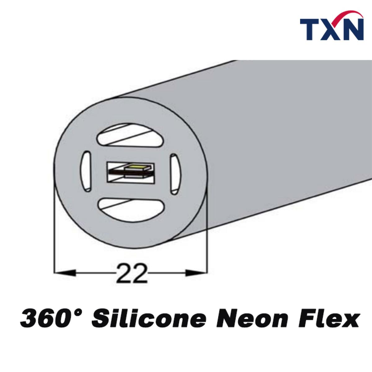TXN-360D22A High Quality D22MM Round Silicone Neon Strip