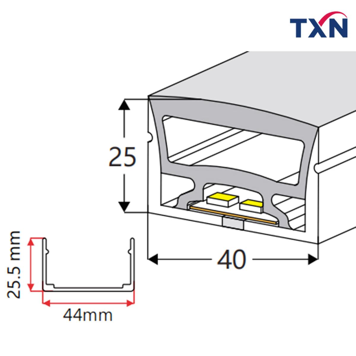 TXN-4025 20MM Wide Silicone Flexible Neon Tubing